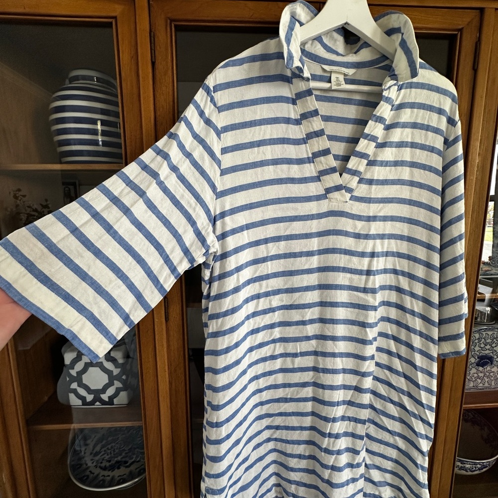 H&M Blue and White Striped Mini Dress - Picture 2 of 4